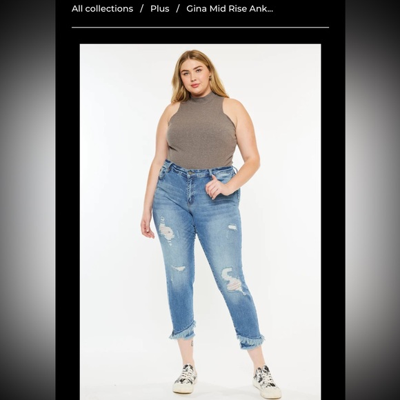 KanCan Gina Women's Plus Distressed Cropped Skinny Jeans sz 2XL - Picture 10 of 11